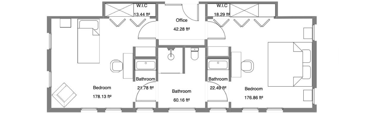 2D plan - J&J bathroom